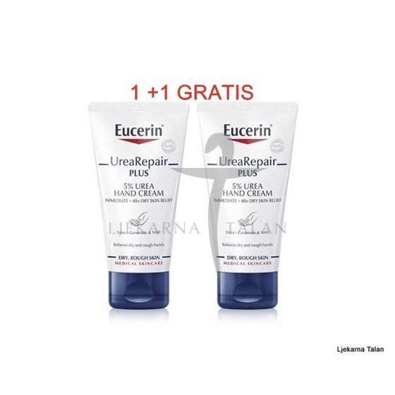 Eucerin UreaRepair PLUS krema za ruke s 5%ureje, 75ml 1+1 GRATIS