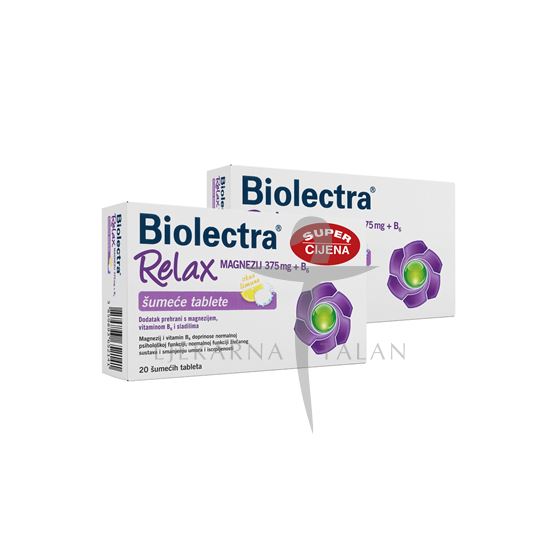 Biolectra RELAX Magnezij 375mg +B6 šumeće tablete PROMO CIJENA        