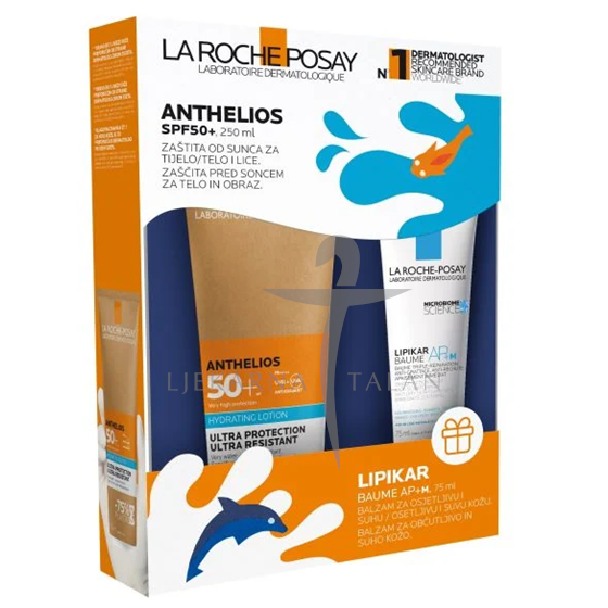  Anthelios PAKET - hidratantno mlijeko SPF50+ i Lipikar baume AP+M