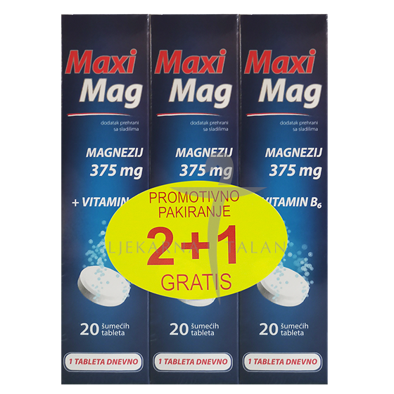 MaxiMag šumeće tablete promotivno pakiranje 2+1