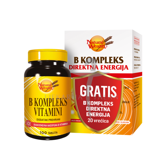  B kompleks,100 tableta + GRATIS B kompleks direktna energija, 20 vrećica