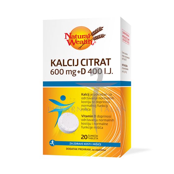 Natural Wealth Kalcij citrat 600mg + D 400i.j.