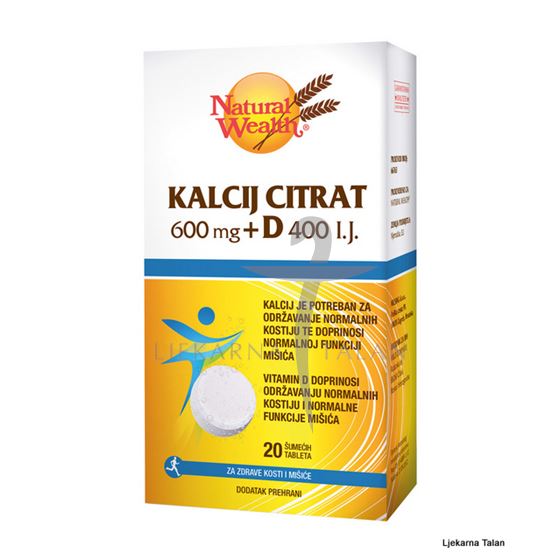  Kalcij citrat 600mg + Vitamin D 400i.j.