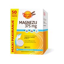 Natural Wealth Magnezij 375mg +B1+B6+C Maxi pakiranje, dodatak prehrani