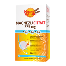 Natural Wealth Magnezij citrat 375 mg + B1 + B6 + B9, dodatak prehrani