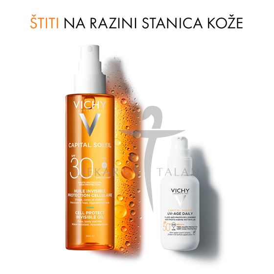 Vichy Capital Soleil Cell Protect zaštitno ulje za lice, tijelo i vrhove kose SPF30