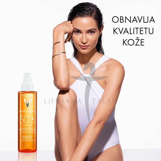 Vichy Capital Soleil Cell Protect zaštitno ulje za lice, tijelo i vrhove kose SPF50+