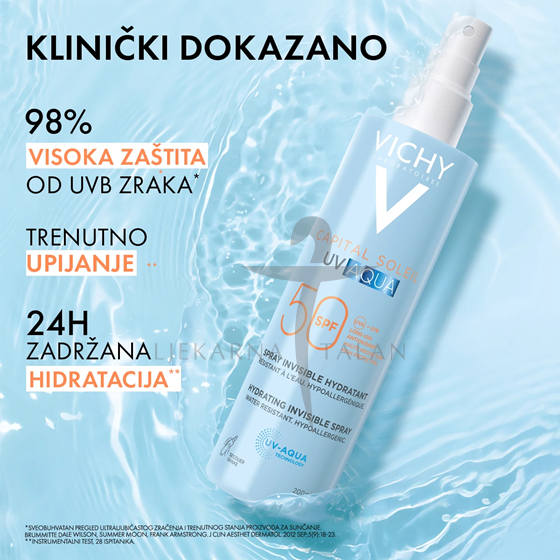 Vichy Capital soleil UV AQUA Hidratacijski sprej za lice i tijelo SPF50