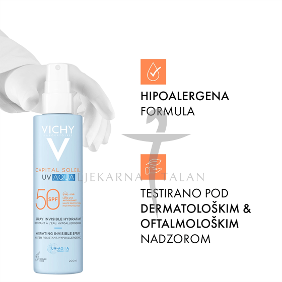 Vichy Capital soleil UV AQUA Hidratacijski sprej za lice i tijelo SPF50