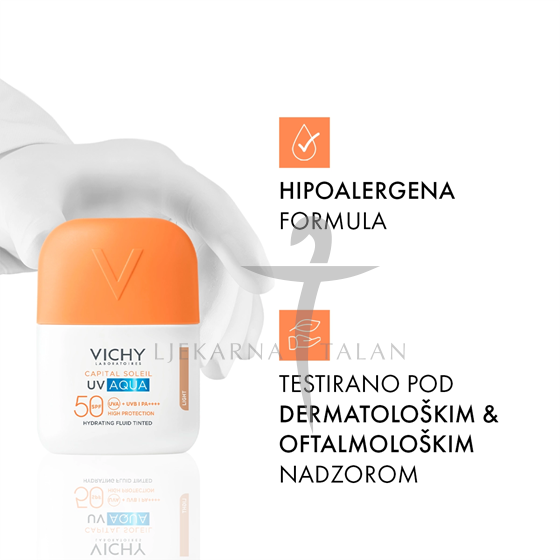 Vichy Capital soleil UV AQUA Tonirani hidratacijski fluid SPF50 - LIGHT