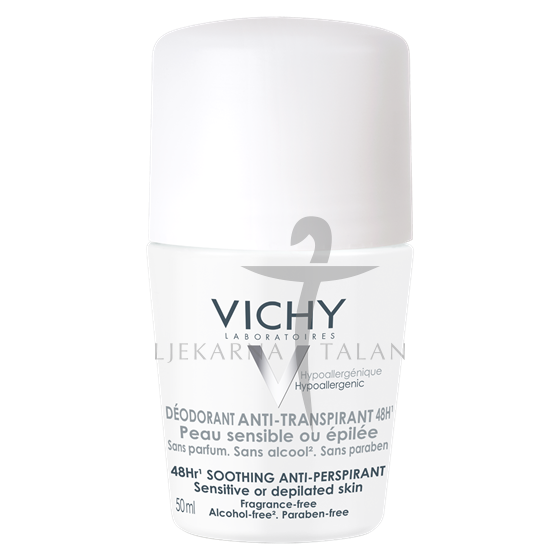Deodorant Dezodorans antiperspirans 48h - roll-on za osjetljivu kožu (bijeli)