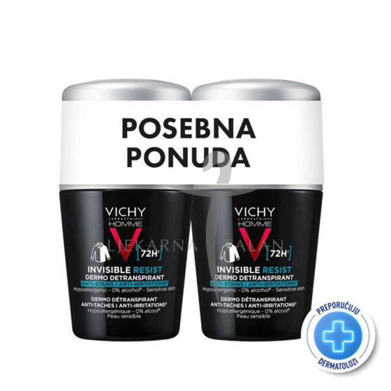 Vichy Deodorant Homme Invisible resist 72h DUOPACK (sivi)