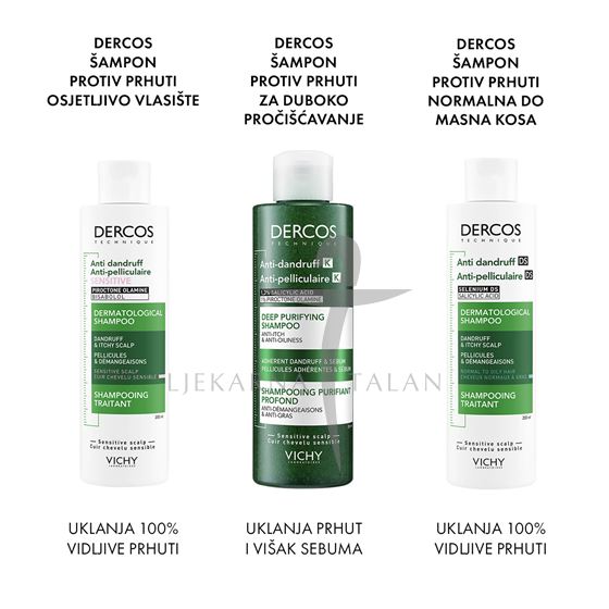 Vichy Dercos Anti-dandruff K šampon protiv prijanjajuće prhuti i sebuma