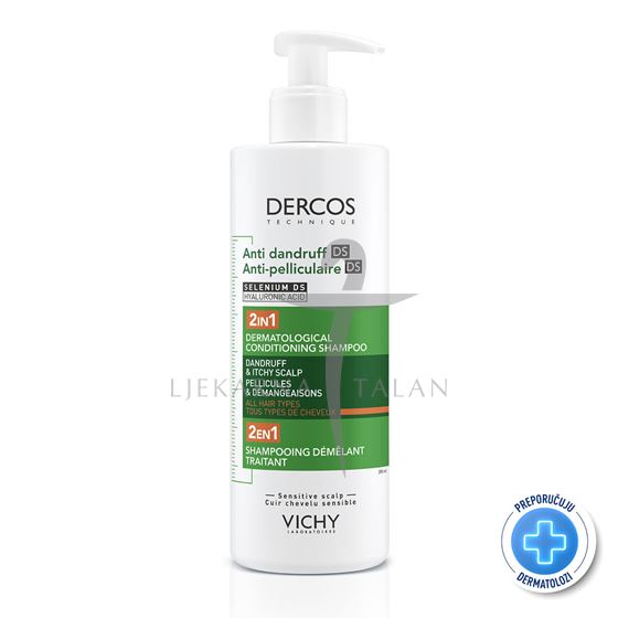 Vichy Dercos Šampon i regenerator protiv prhuti 2u1, 390 ml   