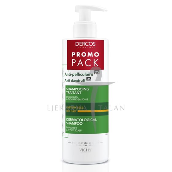 DERCOS Šampon protiv prhuti za suhu kosu, 390ml