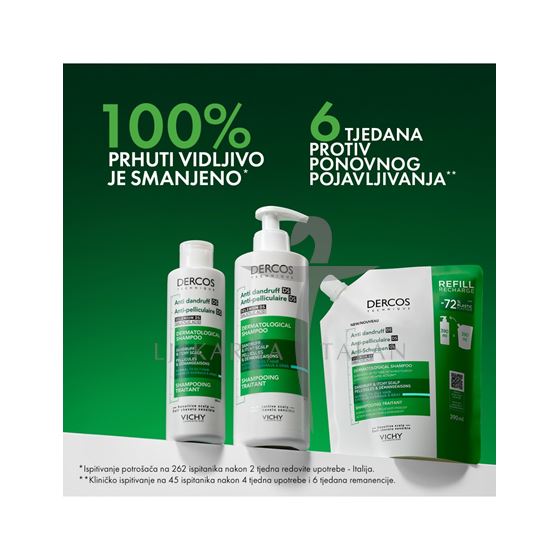 Vichy Dercos Šampon protiv prhuti DS za normalnu do masnu kosu, 390ml REFIL  