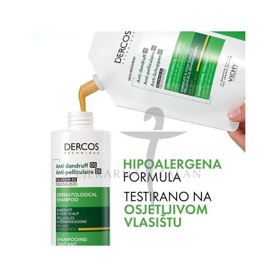 Vichy Dercos Šampon protiv prhuti DS za suhu kosu, 390ml REFILL