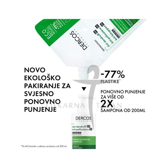 Vichy Dercos Šampon protiv prhuti DS za suhu kosu, 390ml REFILL