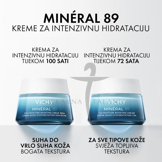 Vichy MINERAL 89 krema za intenzivnu hidrataciju tijekom 100 sati