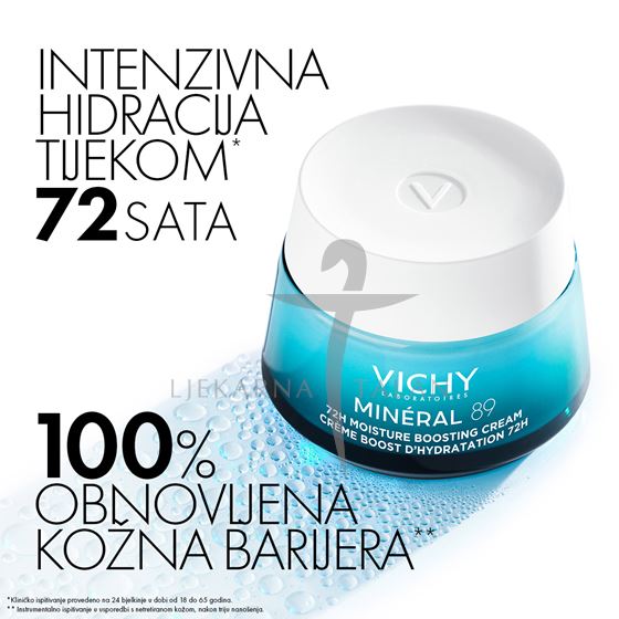 Vichy MINERAL 89 krema za intenzivnu hidrataciju tijekom 72 sata