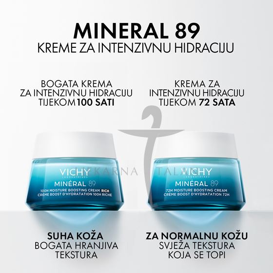 Vichy MINERAL 89 krema za intenzivnu hidrataciju tijekom 72 sata