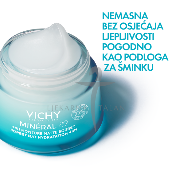 Vichy MINERAL 89 matte sorbet za hidraciju tijekom 48 sati