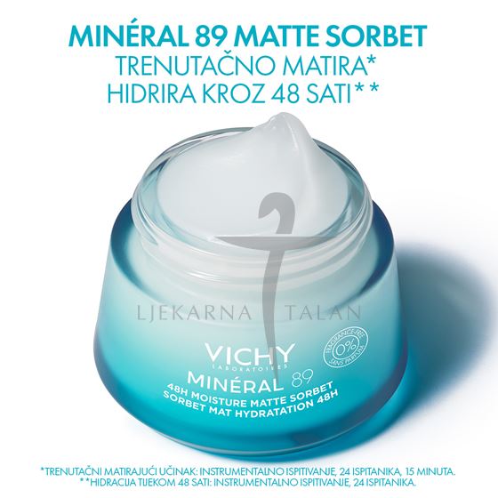 Vichy MINERAL 89 matte sorbet za hidraciju tijekom 48 sati