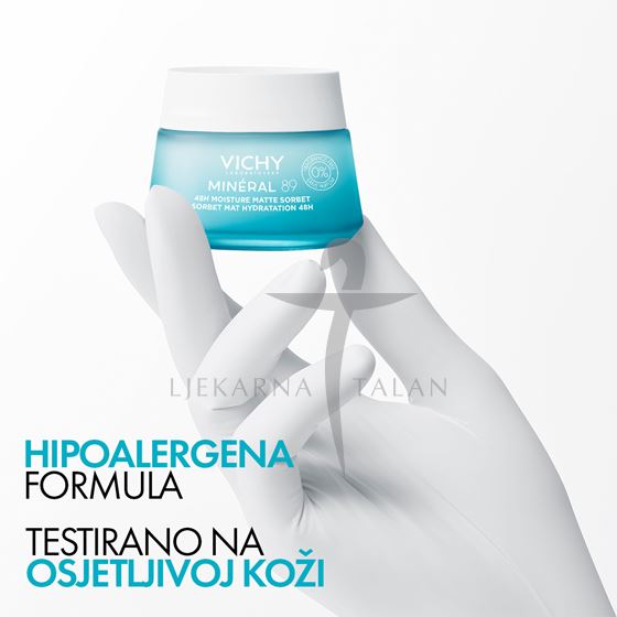 Vichy MINERAL 89 matte sorbet za hidraciju tijekom 48 sati