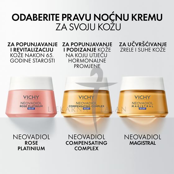 Vichy Neovadiol Rose Platinium Ružićasta noćna krema za popunjavanje i revitalizaciju kože
