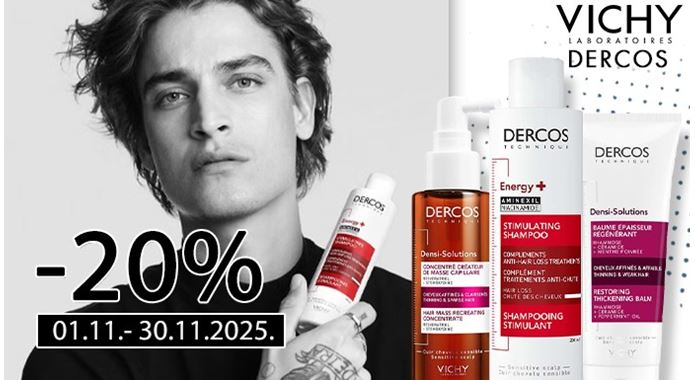 Vichy DERCOS linije protiv ispadanja kose -20%