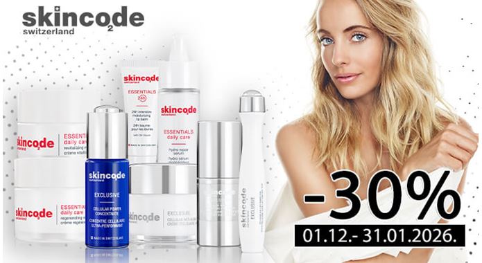 Skincode proizvodi na velikih 30% popusta uz promo kod PROMO30