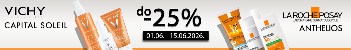 Vichy i La Roche-Posay proizvodi za zaštitu od sunca na velikih 25% popusta!