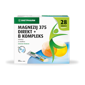  Magnezij 375 Direkt + B kompleks granule, 28 vrećica, dodatak prehrani 