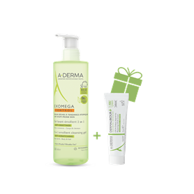  Exomega Control emolijentni gel za čišćenje 2u1, 500ml + POKLON Dermalibour Cica krema, 15ml