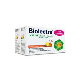 Biolectra Immun Vitamin C + Vitamin D3 + Cink + Selen šumeće granule, PROMO PAKIRANJE