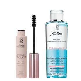  DEFENCE COLOR Maskara „Extra volume“ + POKLON Dvofazni uljno-vodeni čistač šminke