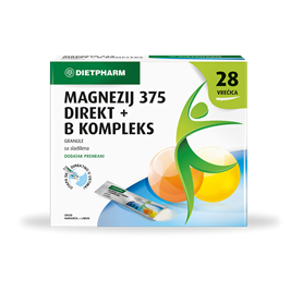  Magnezij 375 Direkt + B kompleks granule, 28 vrećica