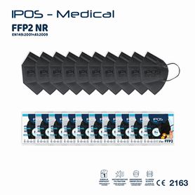Zaštitna maska FFP2 IPOS s gumicom - CRNA