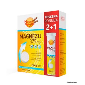  Magnezij 375mg +B1+B6+C šumeće tablete 2+1 gratis