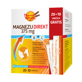  Magnezij Direkt 375 mg +B+C, 20+10 vrećica GRATIS
