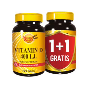  Vitamin D 400 I.J. 1+1 GRATIS